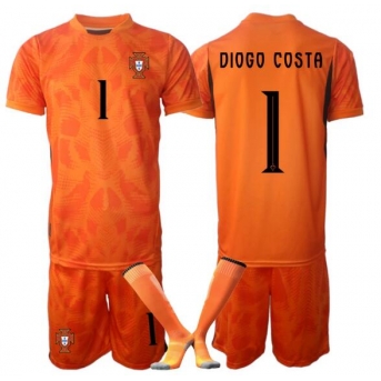 Billige Fotballdrakt Portugal Diogo Costa #1 Keeper Replika Bortedraktsett Barn VM 2026 Kortermet (med bukser)